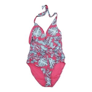 La Vie En Rose Pink and White One Piece Swim